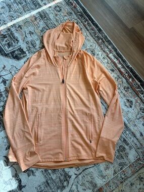 Athleta Pacifica Illume Orange Heather Full-Zip Hoodie size PM